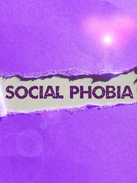 Texto Escritura Fobia Social Idea Negocio Miedo Abrumador Situaciones Sociales — Foto de Stock