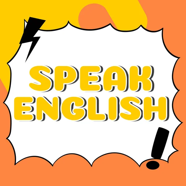 Λεζάντα Κειμένου Που Παρουσιάζει Speak English Επιχειρηματική Προσέγγιση Μελέτη Μια — Φωτογραφία Αρχείου