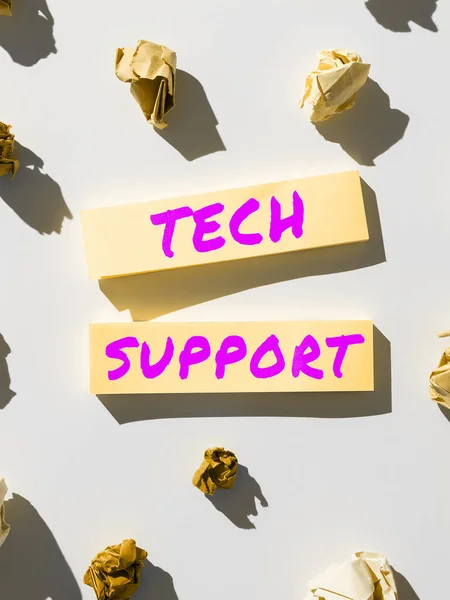 Textschild Mit Tech Support Business Overview Unterstützung Von Personen Die — Stockfoto