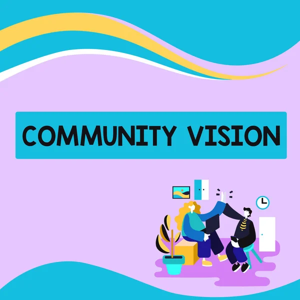 Sign Displaying Community Vision Business Overview Neighborhood Association State Affiliation — Stock Photo, Image