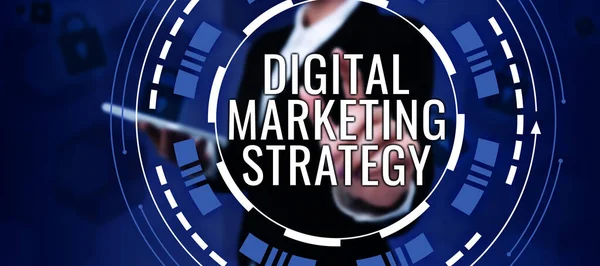 Konceptuální Titulek Digitální Marketingová Strategie Podnikatelské Koncepční Služby Využívající Digitální — Stock fotografie