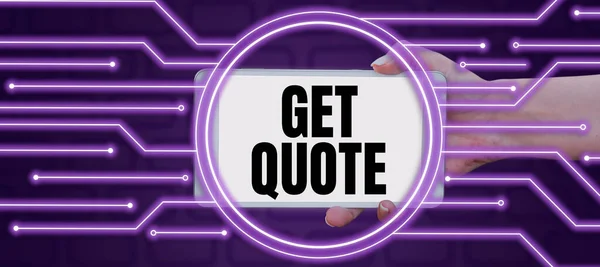 Pisanie Wyświetlania Tekstu Get Quote Pomysł Biznes Najnowszą Cenę Którą — Zdjęcie stockowe