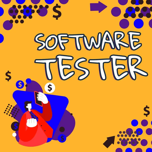 Text Zobrazující Inspiraci Software Tester Koncepce Znamená Implementován Ochranu Softwaru — Stock fotografie