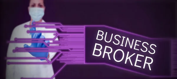 Expositor Conceptual Business Broker Word Escrito Publicación Contenido Formato Corto —  Fotos de Stock