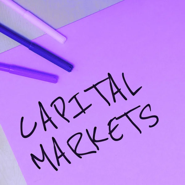 Conceptual Caption Capital Markets Word Written Permitir Las Empresas Para — Foto de Stock
