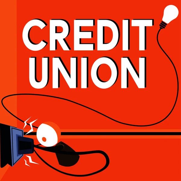 Assinatura Exibindo Credit Union Associação Cooperativa Abordagem Negócios Que Faz — Fotografia de Stock