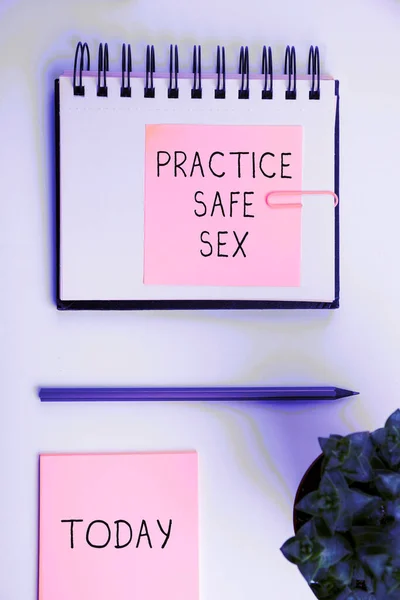 Texto Presentando Practica Sexo Seguro Palabra Escrito Coito Que Toman —  Fotos de Stock