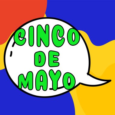 Kavramsal başlık Cinco De Mayo, iş konsepti Meksika-Amerika kutlamaları 5 Mayıs 'ta gerçekleşti