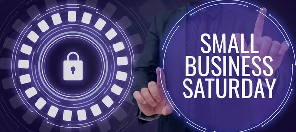 Текст Натхненням Small Business Saturday Концепція Бізнесу Американський День Покупок — стокове фото
