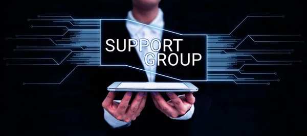 Sign Displaying Support Group Conceptual Photo Number People Involved Service — Stock Photo, Image