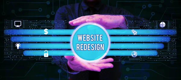 stock image Inspiration showing sign Website Redesign, Word for modernize improver or evamp your websites look and feel