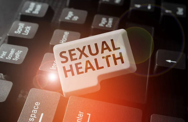 Kézírás Jel Szexuális Egészség Fogalmi Fotó Egészségesebb Test Megfelelő Szexuális — Stock Fotó