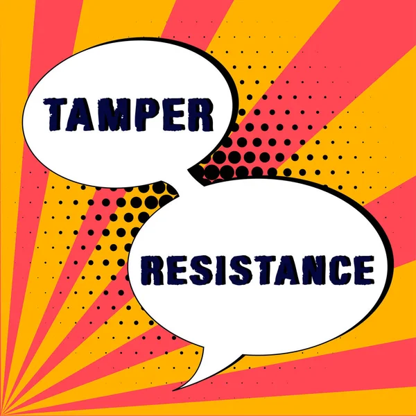 Text Showing Inspiration Tamper Resistance Business Showcase Resilent Physical Harm — Stock Photo, Image