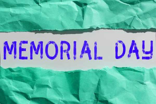 Концептуальная Подпись Memorial Day Word Written Honor Remembering Those Who — стоковое фото