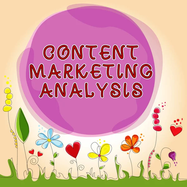 Text sign showing Content Marketing Analysis, Business concept involves the creation and sharing of online material