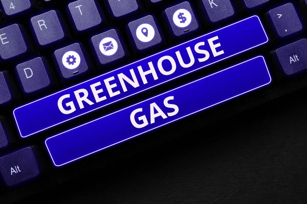 Writing displaying text Greenhouse Gas, Word for carbon dioxide contribute to greenhouse effect by absorbing infrared radiation