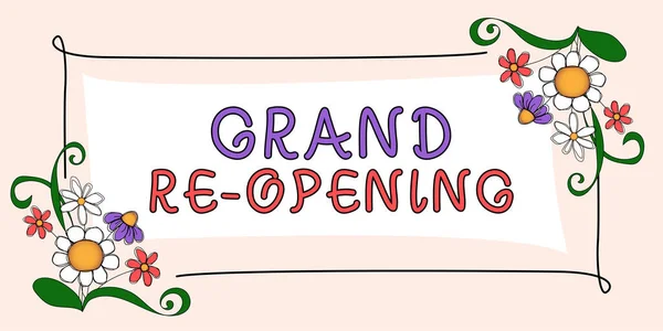 Conceptuele Weergave Grand Opening Word Written Held Mark Opening New — Stockfoto