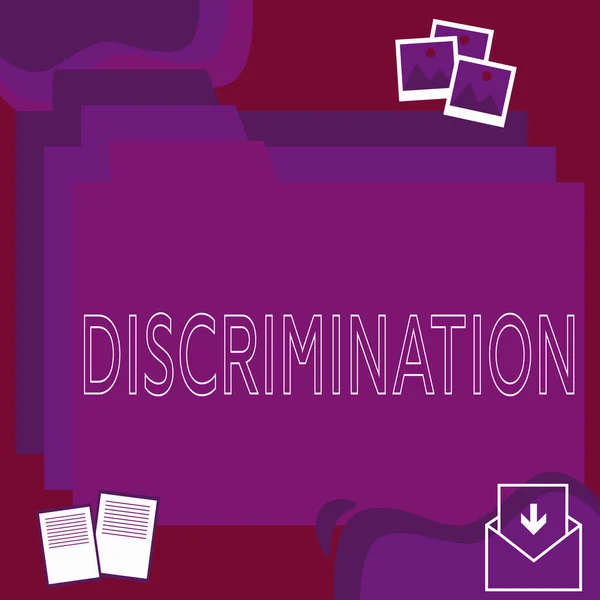 Texto Que Mostra Inspiração Discriminação Conceito Significado Tratamento Pré Judicial — Fotografia de Stock