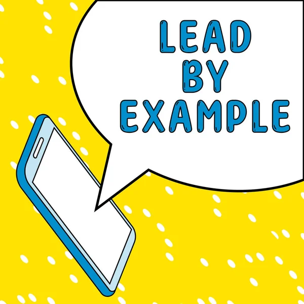 Text sign showing Lead By Example, Word Written on Be a mentor leader follow the rules give examples Coach