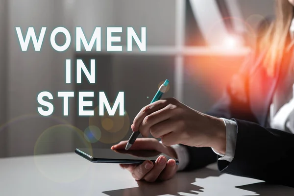 Szöveg Megjelenítése Women Stem Business Approach Science Technology Engineering Mathematics — Stock Fotó