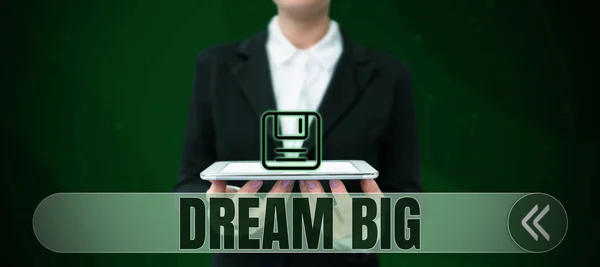 Exibição Conceitual Dream Big Abordagem Negócios Para Pensar Algo Alto — Fotografia de Stock