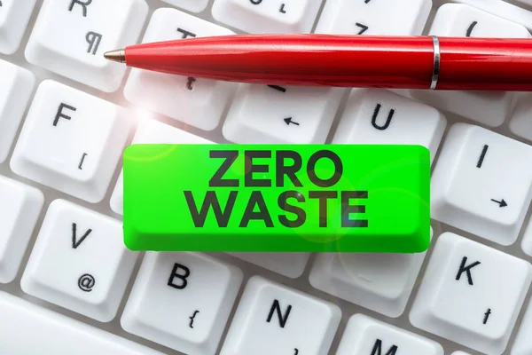 Leyenda Conceptual Zero Waste Visión General Empresa Responsabilidad Industrial Incluye — Foto de Stock