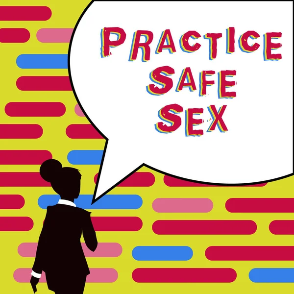 说明采取了哪些措施避免性接触疾病的安全的性行为 互联网概念的交流 — 图库照片