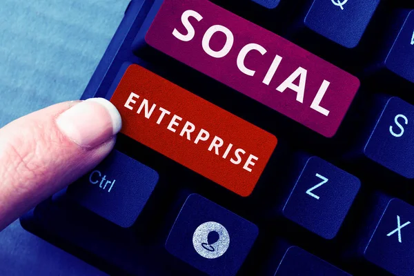 Концептуальне Відображення Соціальне Підприємство Слово Бізнесу Яке Заробляє Гроші Соціально — стокове фото