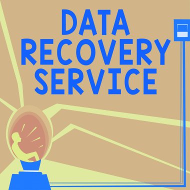 Veri Kurtarma Servisi sunan metin başlığı, erişilemez veya kayıp verilerin alınması için Internet Kavram Süreci