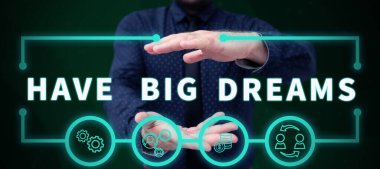 El yazısı metni Büyük Düşlere Sahip, Gelecek Tutku Hedefi Üzerine Yazılı Sözcük Motivasyonu