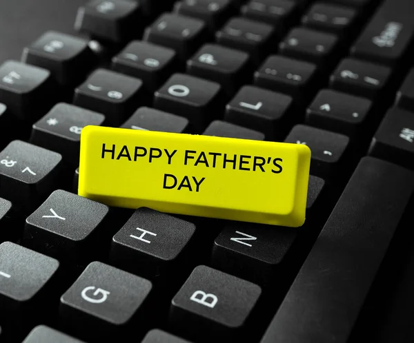 Fogalmi Felirat Boldog Apák Napja Fogalmi Fotó Ideje Ünnepelni Apák — Stock Fotó