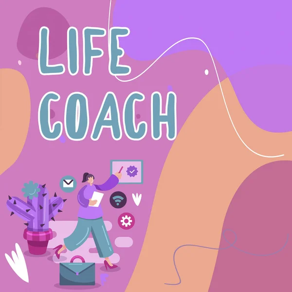 Text Ukazující Inspiraci Life Coach Business Koncept Osoba Která Svým — Stock fotografie
