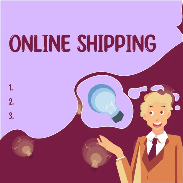 Online Shipping 서명하시면 비즈니스 개괄적으로 네트를 무언가를 전달하는 행위나 방법을 — 스톡 사진