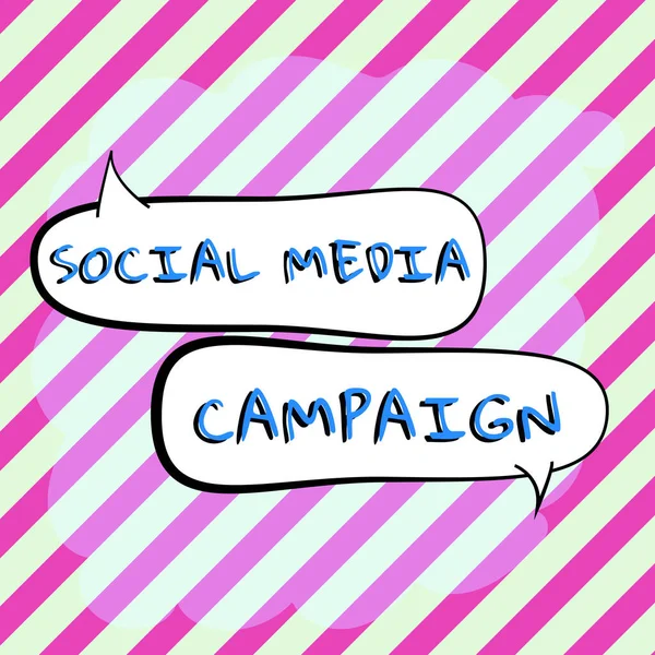 미디어 캠페인 Social Media Campaign 기업이나 서비스를 홍보하기 네트워크를 사용하는 — 스톡 사진