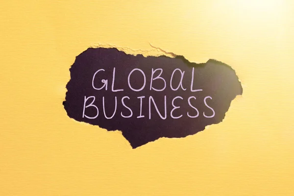 Handschrift Zeichen Global Business Business Ansatz Unternehmen Das Einrichtungen Vielen — Stockfoto