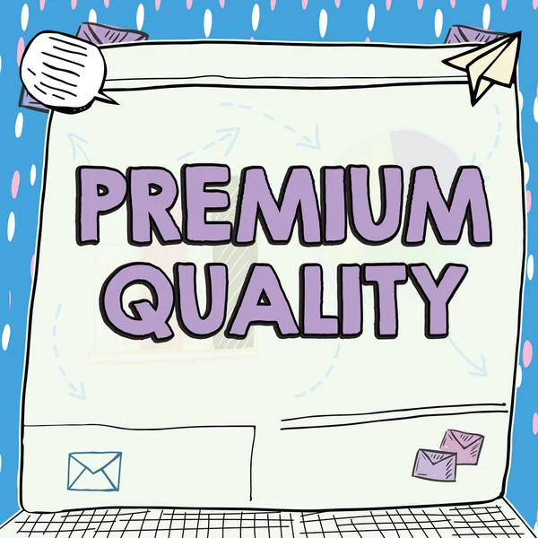 Tekenen Tonen Premium Quality Business Idee Iets Iemand Van Een — Stockfoto
