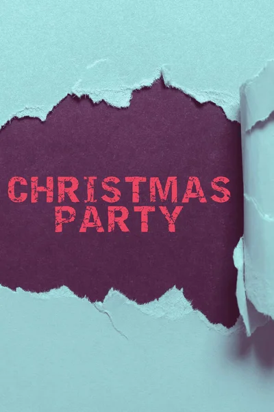 Tekst Pisma Christmas Party Internet Concept Doroczny Festiwal Upamiętniający Narodziny — Zdjęcie stockowe