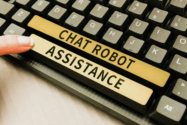 Texte Montrant Chat Robot Assistance Concept Entreprise Répond Aux Questions — Photo