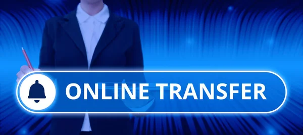 Konceptuell Bildtext Online Transfer Business Approach Tillåter Fondöverföring Över Elektronisk — Stockfoto