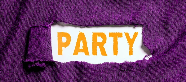 Podpis Conceptual Party Business Showcase Spotkania Towarzyskie Zaproszeni Goście Obejmują — Zdjęcie stockowe