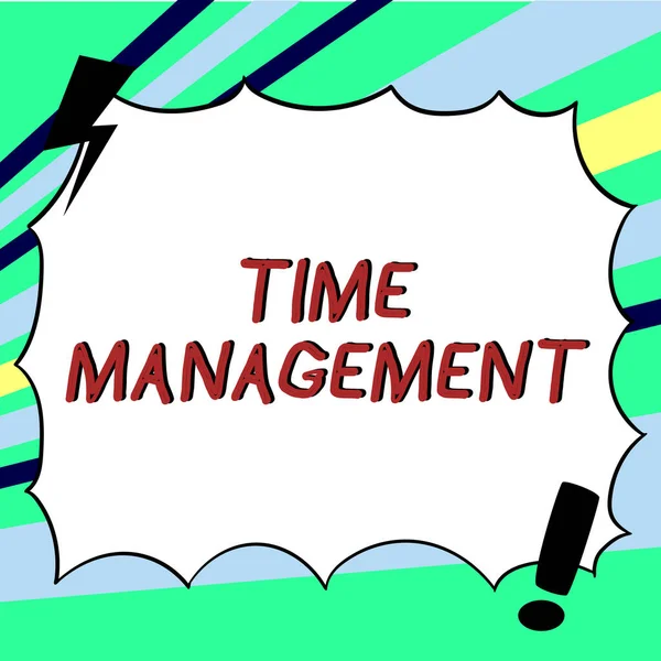 Tanda Teks Yang Menunjukkan Manajemen Waktu Konsep Yang Berarti Jadwal — Stok Foto