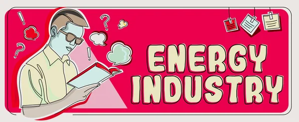 Exhibición Conceptual Industria Energía Visión General Las Empresas Industrias Implicadas — Foto de Stock