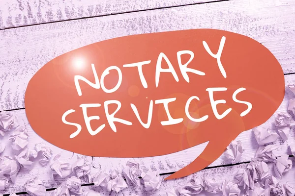 Text Caption Presenting Notary Services Business Idea Services Rendered State — Stock Photo, Image