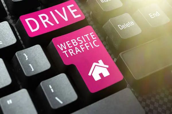 Légende Textuelle Présentant Drive Website Traffic Business Approach Augmenter Nombre — Photo