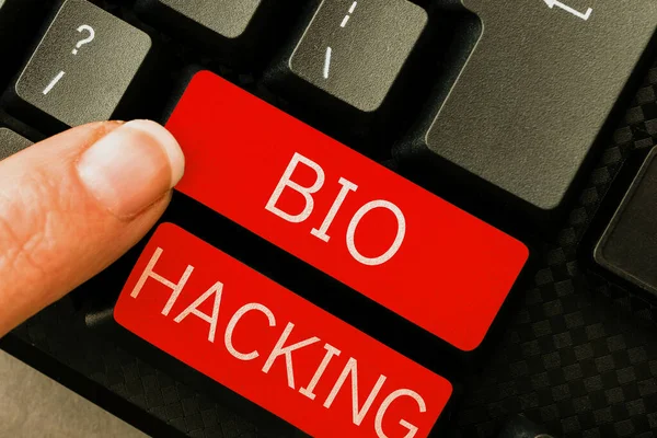 Bio Hacking Wort Zur Experimentellen Verwertung Genetischen Materials Ohne Berücksichtigung — Stockfoto