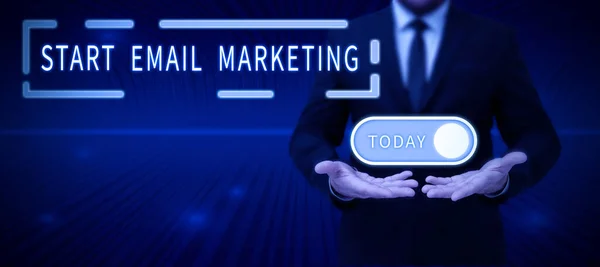 Zarejestruj Wyświetlanie Start Email Marketing Pomysł Biznes Wykorzystanie Poczty Mail — Zdjęcie stockowe