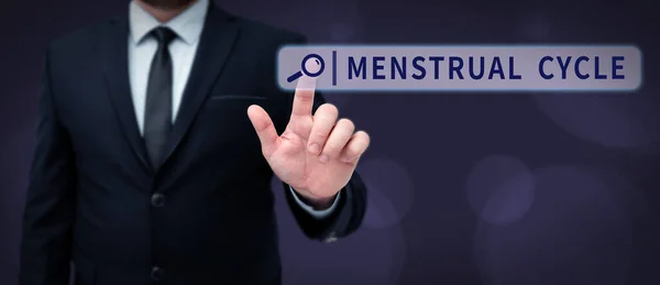 Kézírás Szöveg Menstruációs Ciklus Üzleti Ötlet Havi Ciklus Változások Petefészkek — Stock Fotó