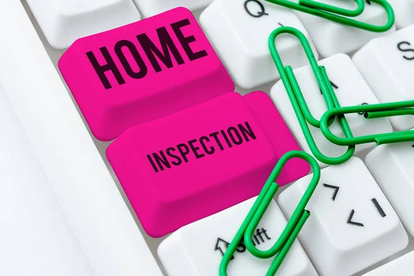Beschilderung Mit Home Inspection Internet Konzept Nichtinvasive Untersuchung Des Zustands — Stockfoto