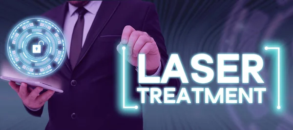 Texto Que Mostra Inspiração Laser Treatment Internet Concept Qualquer Uma — Fotografia de Stock