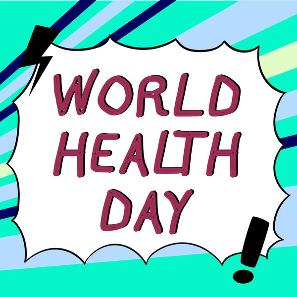 Texto Manuscrito Dia Mundial Saúde Word Special Date Healthy Activities — Fotografia de Stock
